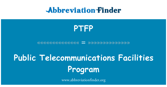 PTFP: Program verejné telekomunikačné zariadenia