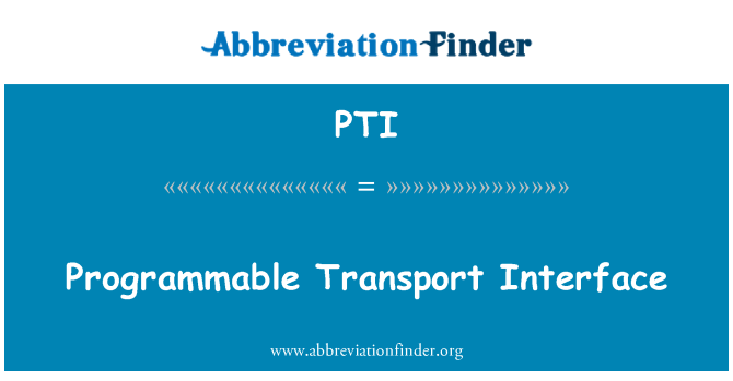 PTI: Programmable Transport Interface