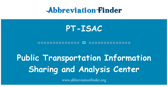 PT-ISAC: תחבורה ציבורית שיתוף מידע ומרכז ניתוח