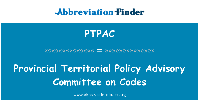 PTPAC: Tartományi területi politika tanácsadó bizottság kódok