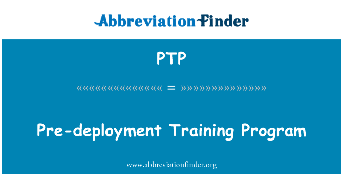 PTP: Vor der Bereitstellung Trainingsprogramm