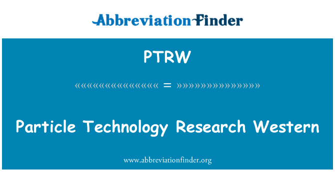 PTRW: Částice Technology Research západní
