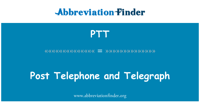 PTT: Telefonní a telegrafní