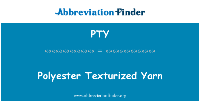 PTY: Polyestè Texturized Fils