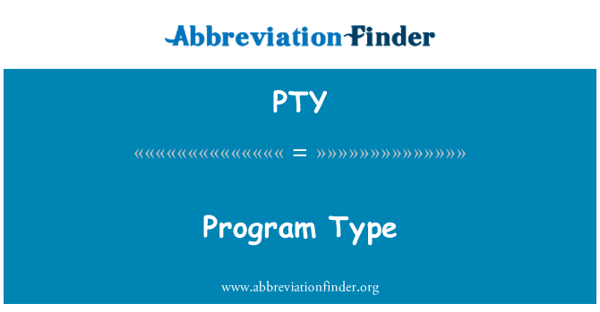 PTY: Type de programme