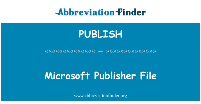 PUBLISH: Microsoft Publisher File