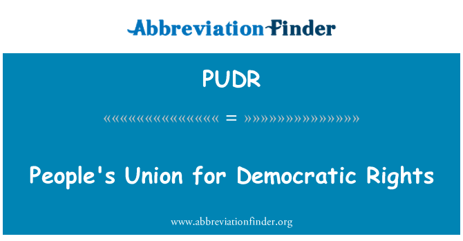 PUDR: União pelos direitos democráticos do povo