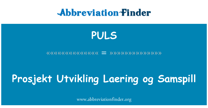 PULS: Prosjekt Utvikling Laering og Samspill