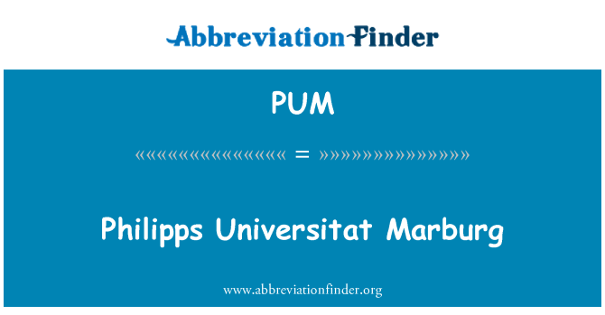 PUM: Philipps Universität Marburg