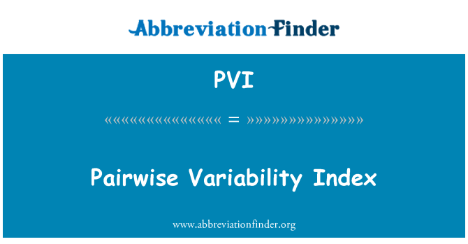 PVI: Paarsgewijze variabiliteit Index