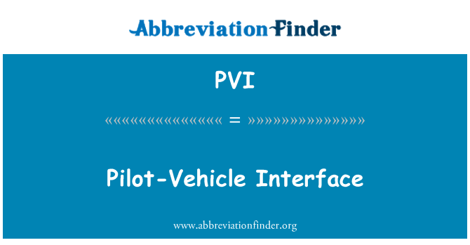 PVI: Pilot-vozidlo rozhranie