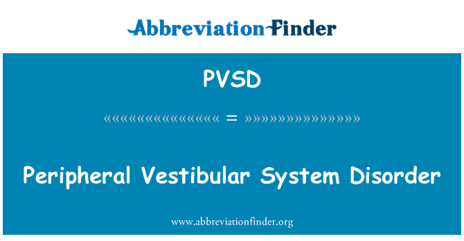 PVSD: Perifere vestibulære System lidelse