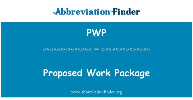 PWP: Paquete de trabajo propuesto