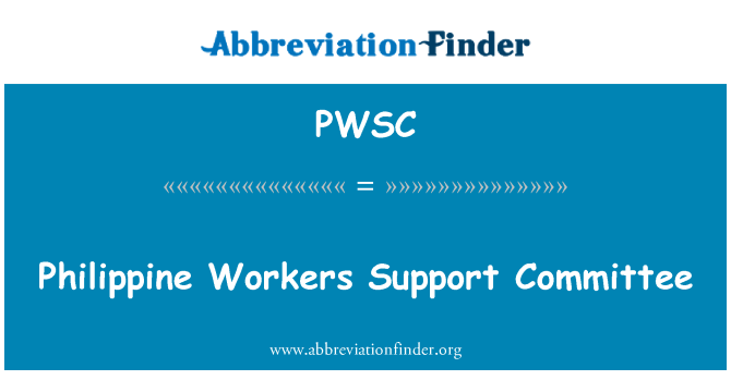 PWSC: Filipínské pracovníky podpory výboru