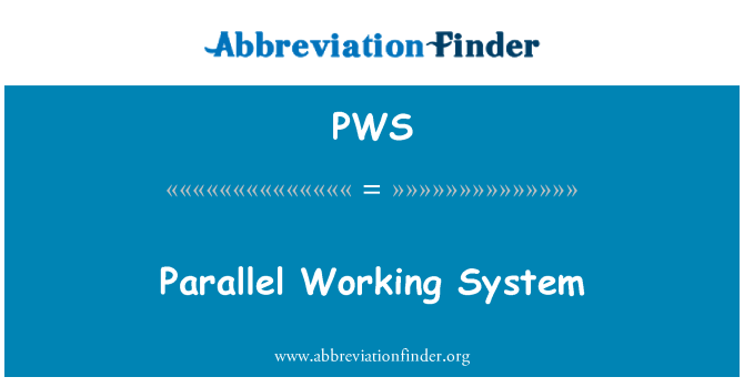 PWS: Paralelní pracovní systém