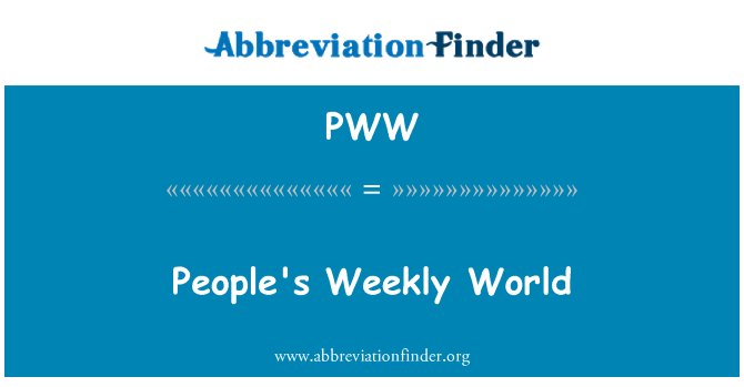 PWW: People's Weekly World