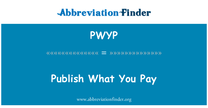 PWYP: Objavite What You Pay