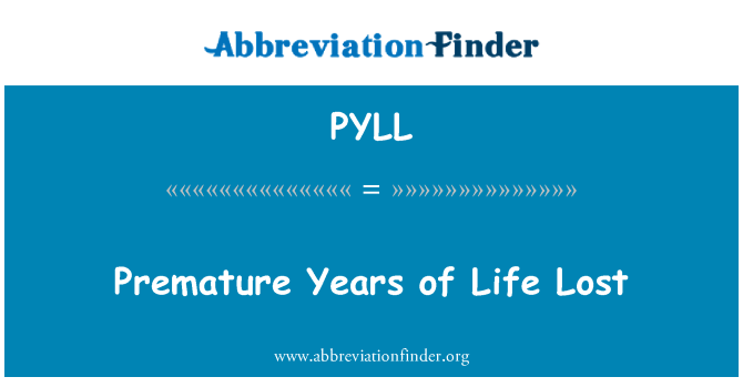 PYLL: Преждевременной утраты лет жизни