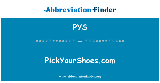 PYS: PickYourShoes.com