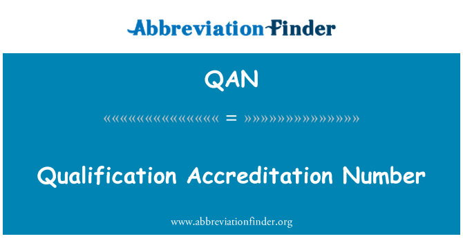 QAN: Número de acreditación de calificación