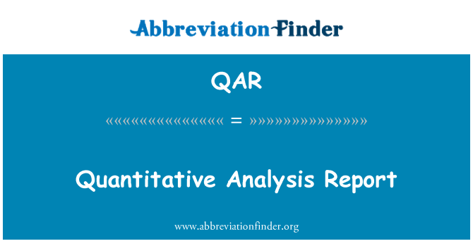 QAR: Report di analisi quantitativa