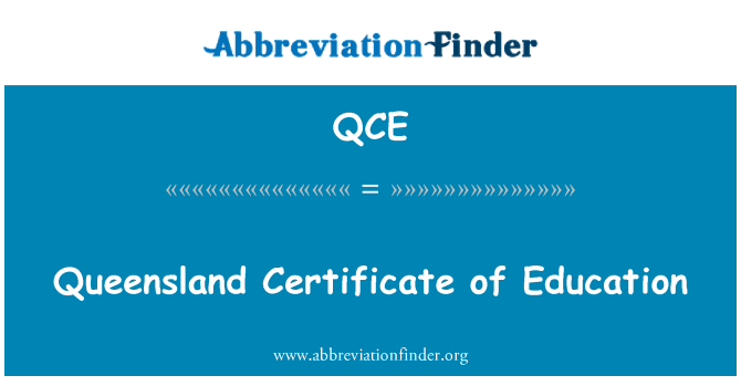 QCE: Queenslandi sertifikaat haridus
