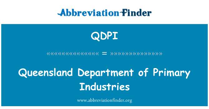 QDPI: Queensland departement van primaire industrieën