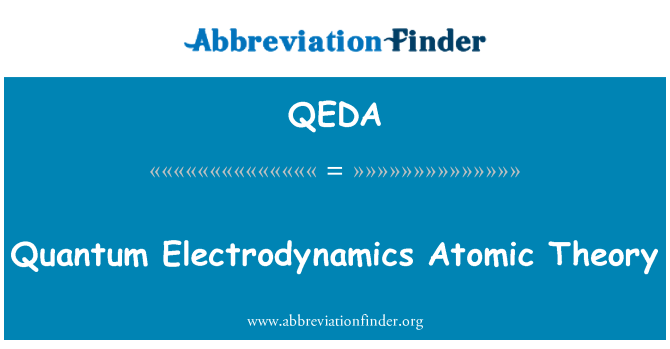 QEDA: Theori atomig Electrodynamics cwantwm