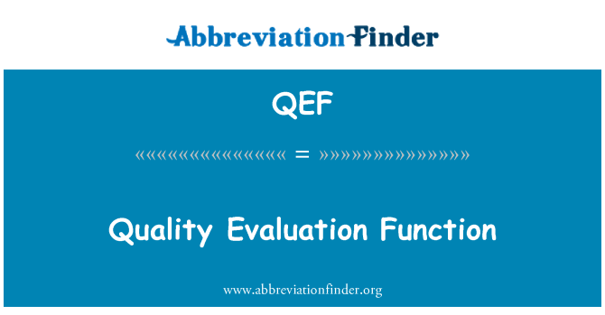 QEF: Laatu arviointitoiminnan