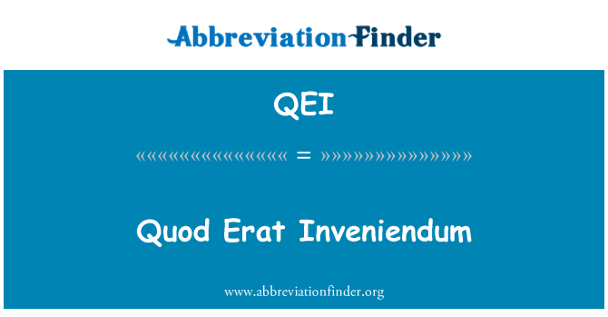 QEI: Quod Erat Inveniendum