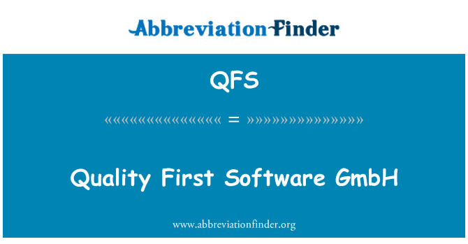 QFS: Kvalitní první Software GmbH