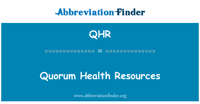 QHR: Quorum sundhedsressourcer