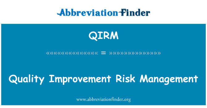 QIRM: Gestão de riscos de melhoria de qualidade
