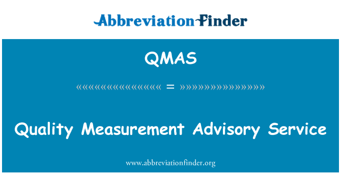 QMAS: Quality Measurement Advisory Service