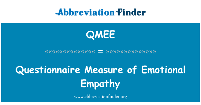 QMEE: 정서적 공감의 설문 측정