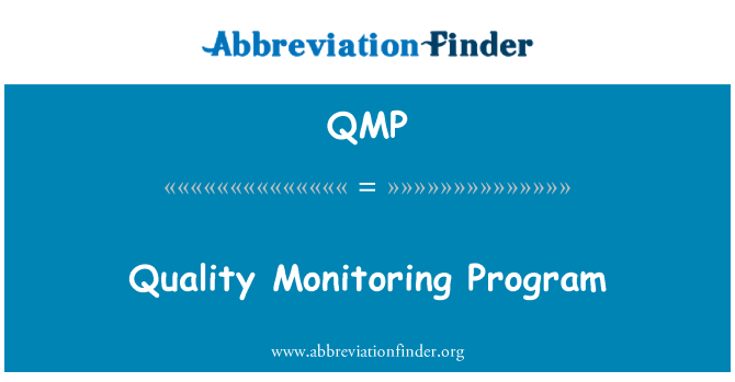QMP: Programma di monitoraggio di qualità