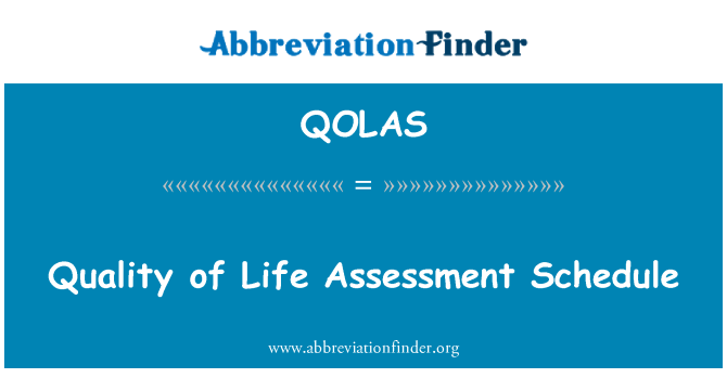 QOLAS: Calendrier d'évaluation qualité de vie