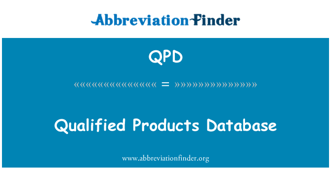 QPD: Kvalifikované produkty databáze