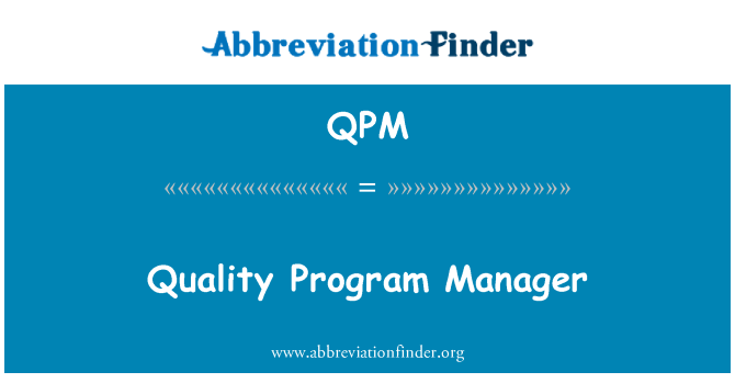 QPM: Kokybės programos vadybininką