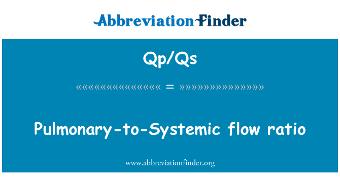 Qp/Qs: Pulmonary-to-Systemic flow ratio