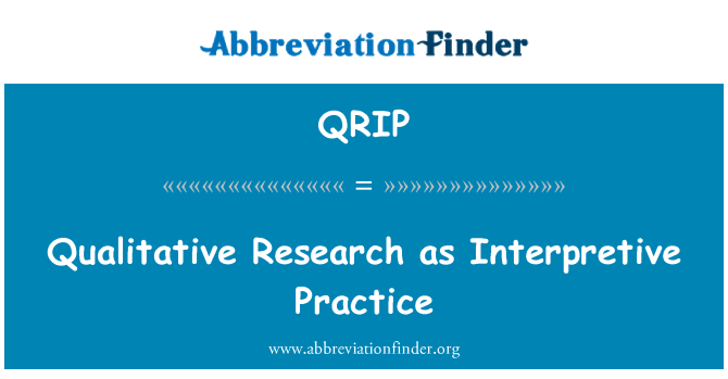 QRIP: 作為解釋實踐的定性研究
