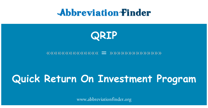 QRIP: Schnellen Return On Investment-Programm