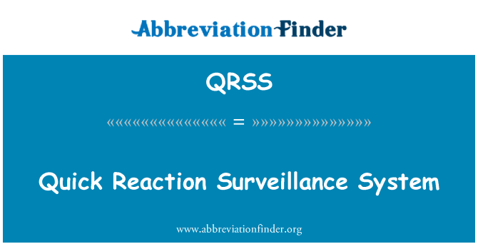 QRSS: Quick Reaction Surveillance System