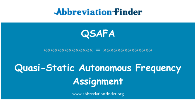 QSAFA: Quasi-Static Autonomous Frequency Assignment