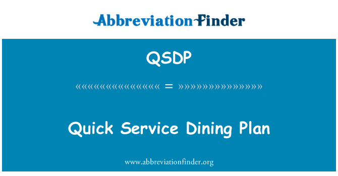 QSDP: Hurtig Service Dining Plan