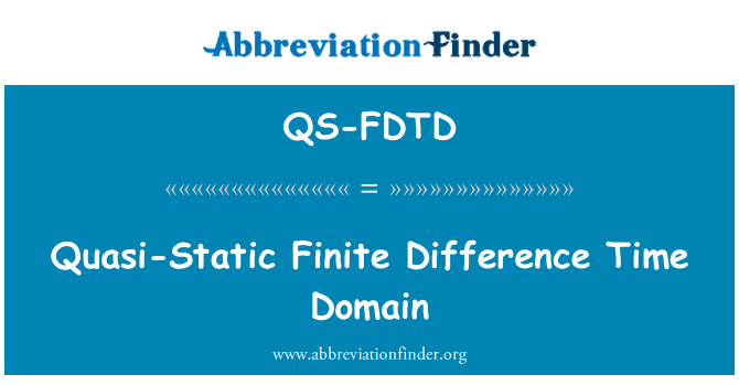 QS-FDTD: Kvazi-statické konečných diferencí časové domény