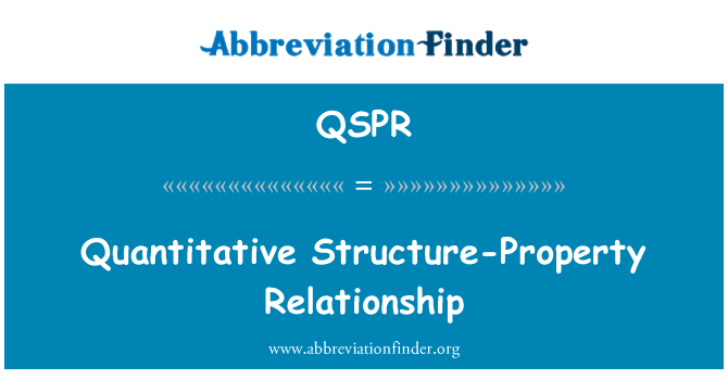 QSPR: مقداری ساخت خاصیت کے تعلقات