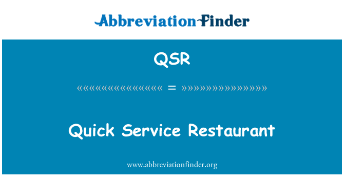 QSR: Rapide sèvis restoran