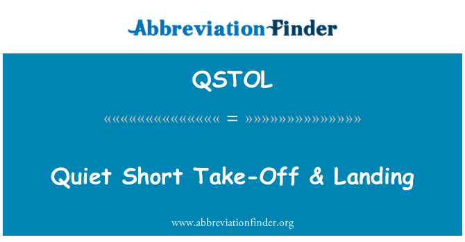 QSTOL: Tranquilla Short Take-Off & atterraggio