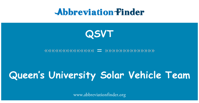 QSVT: Kráľovnej University solárne vozidlo tímu